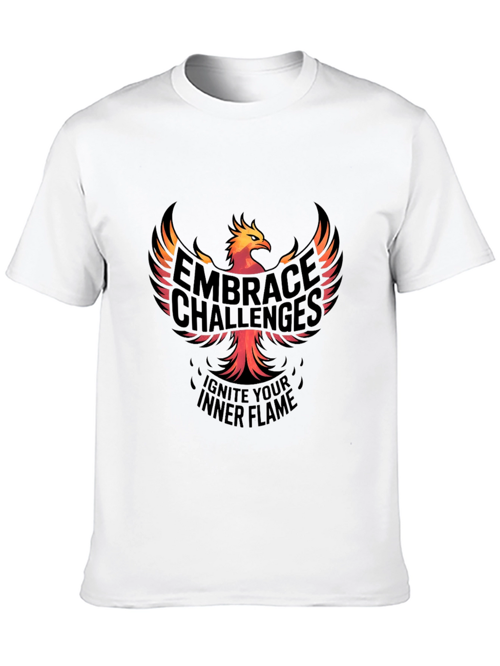 Embrace Challenges Graphic Tee - Ignite Your Inner Flame
