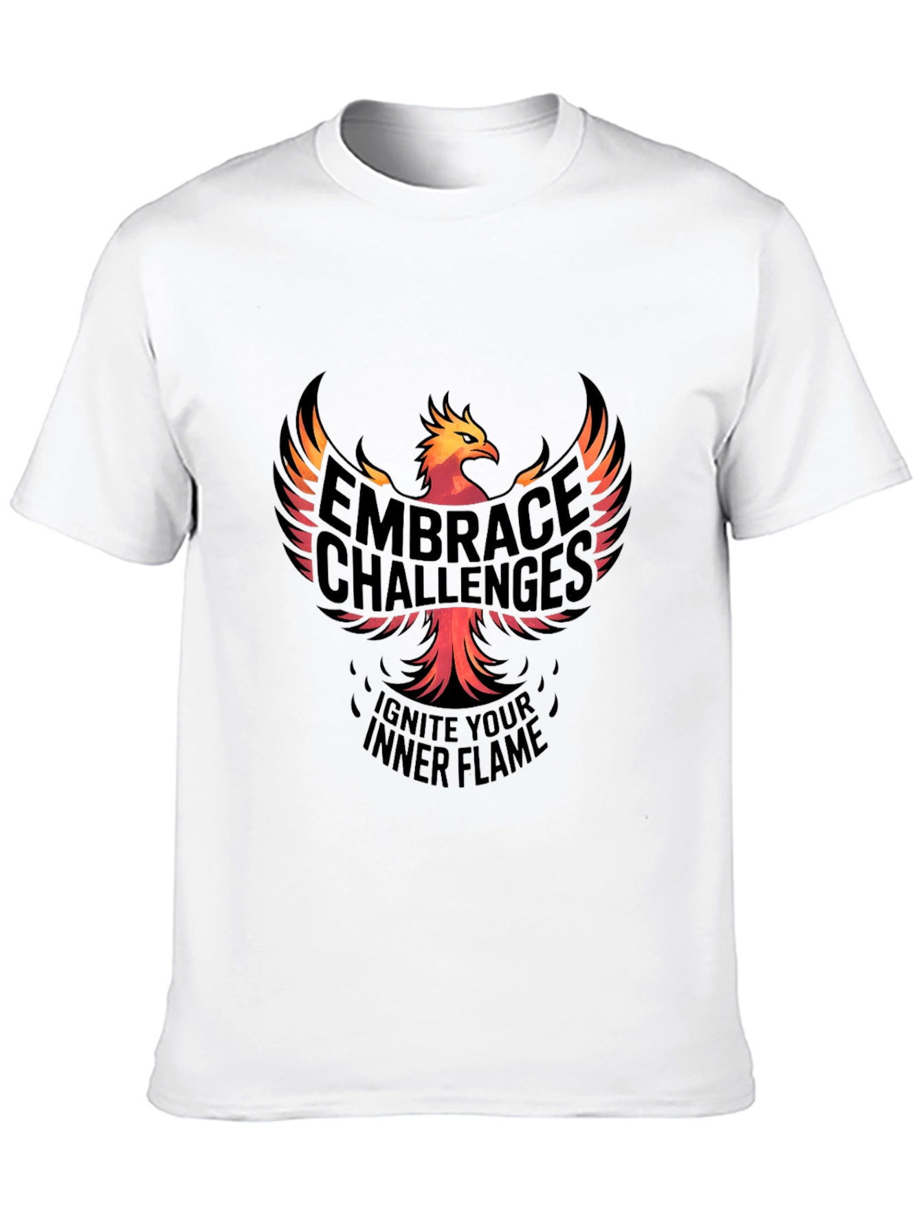 Embrace Challenges Graphic Tee - Ignite Your Inner Flame