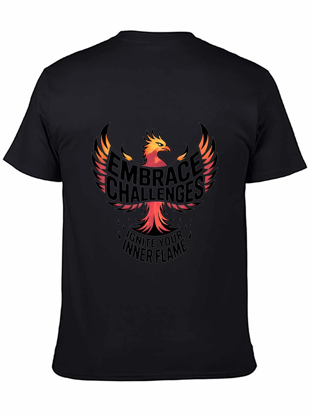 Embrace Challenges Graphic Tee - Ignite Your Inner Flame