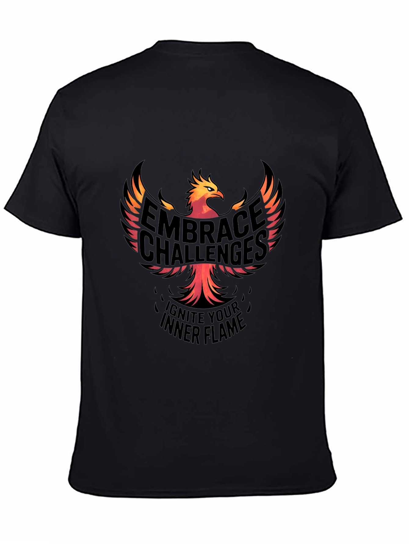 Embrace Challenges Graphic Tee - Ignite Your Inner Flame