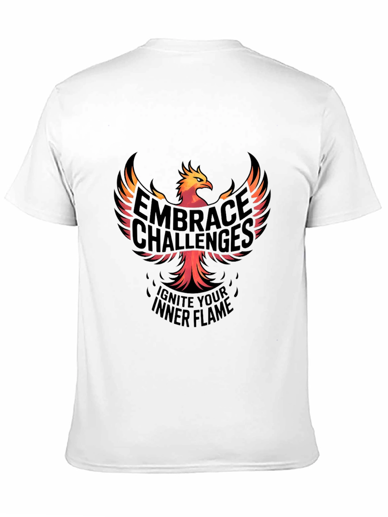 Embrace Challenges Graphic Tee - Ignite Your Inner Flame