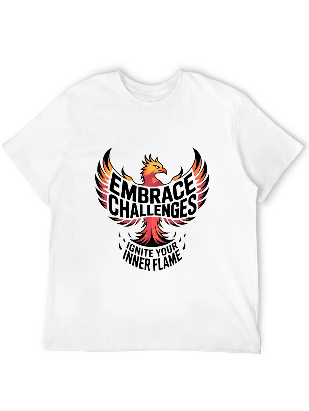 Embrace Challenges Graphic Tee - Ignite Your Inner Flame