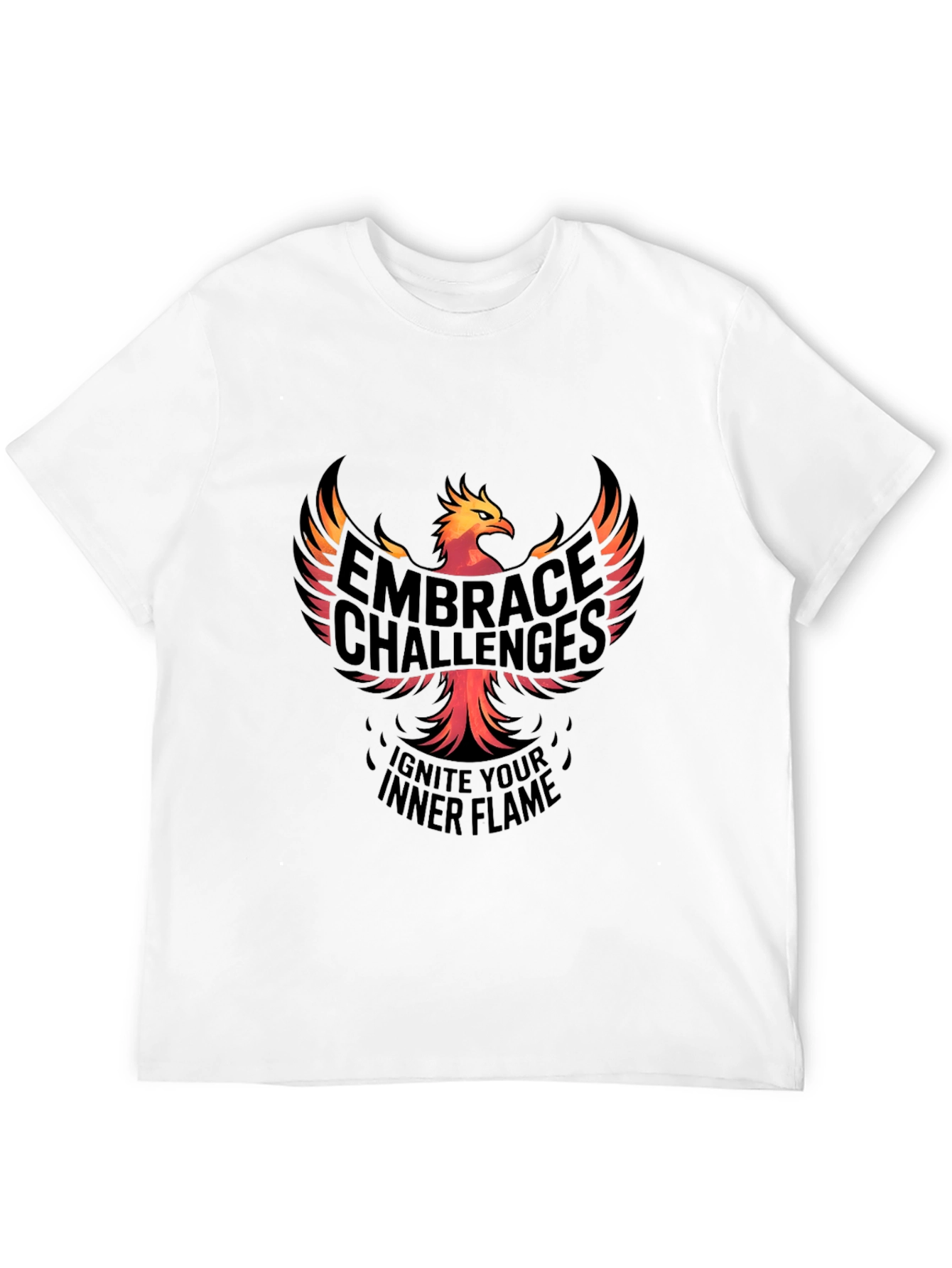 Embrace Challenges Graphic Tee - Ignite Your Inner Flame