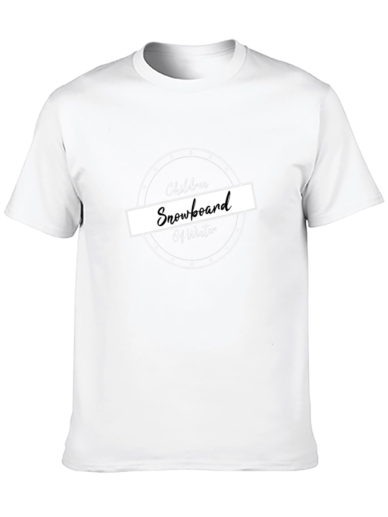 Children Snowboard Winter Black T-Shirt