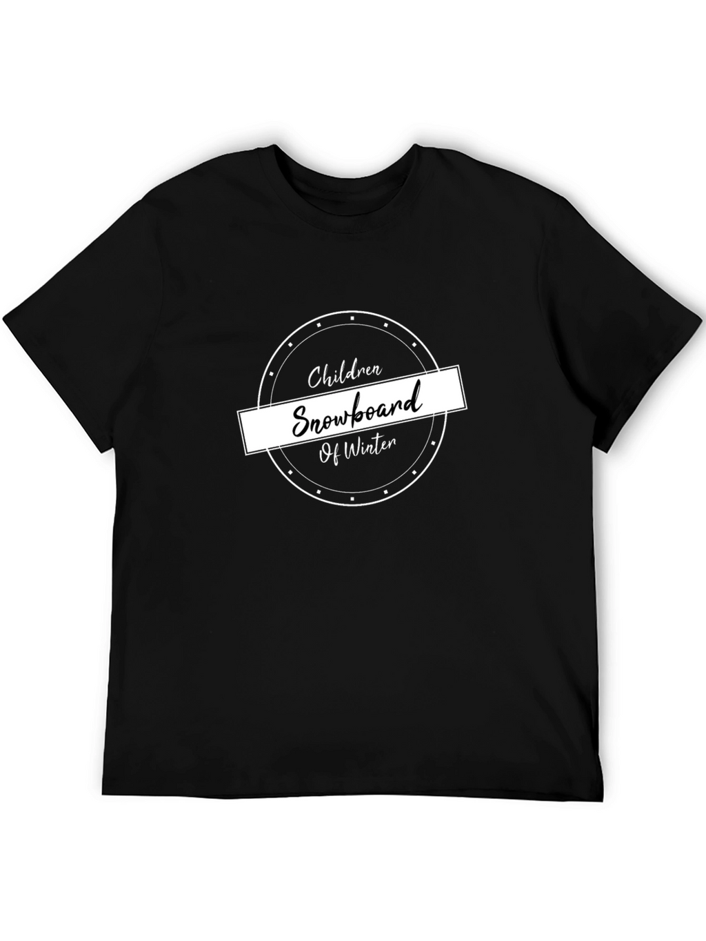 Children Snowboard Winter Black T-Shirt