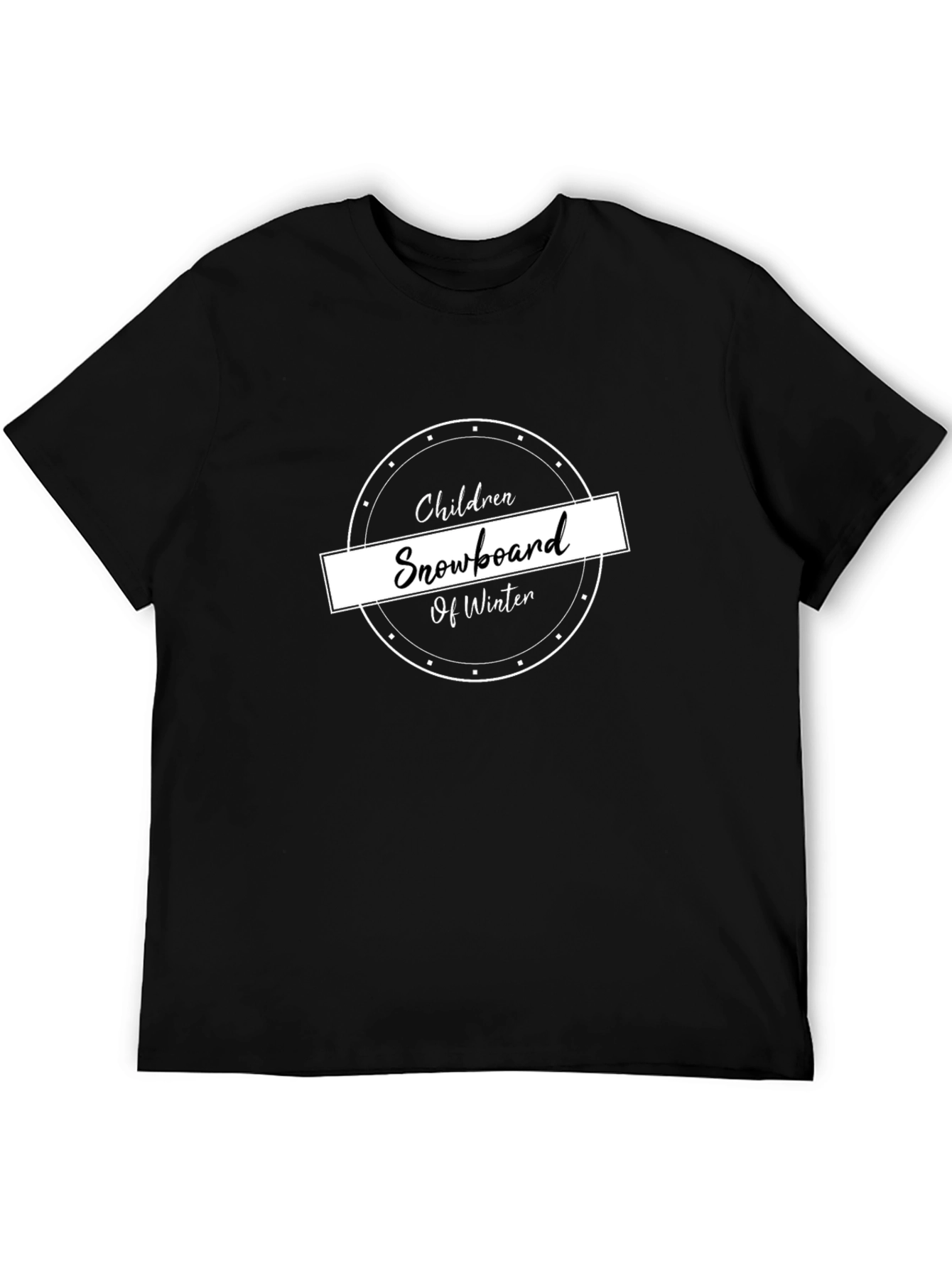 Children Snowboard Winter Black T-Shirt