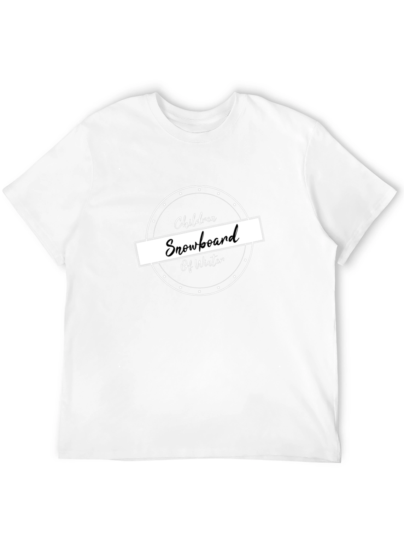 Children Snowboard Winter Black T-Shirt