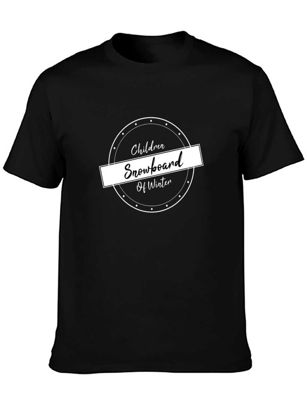 Children Snowboard Winter Black T-Shirt