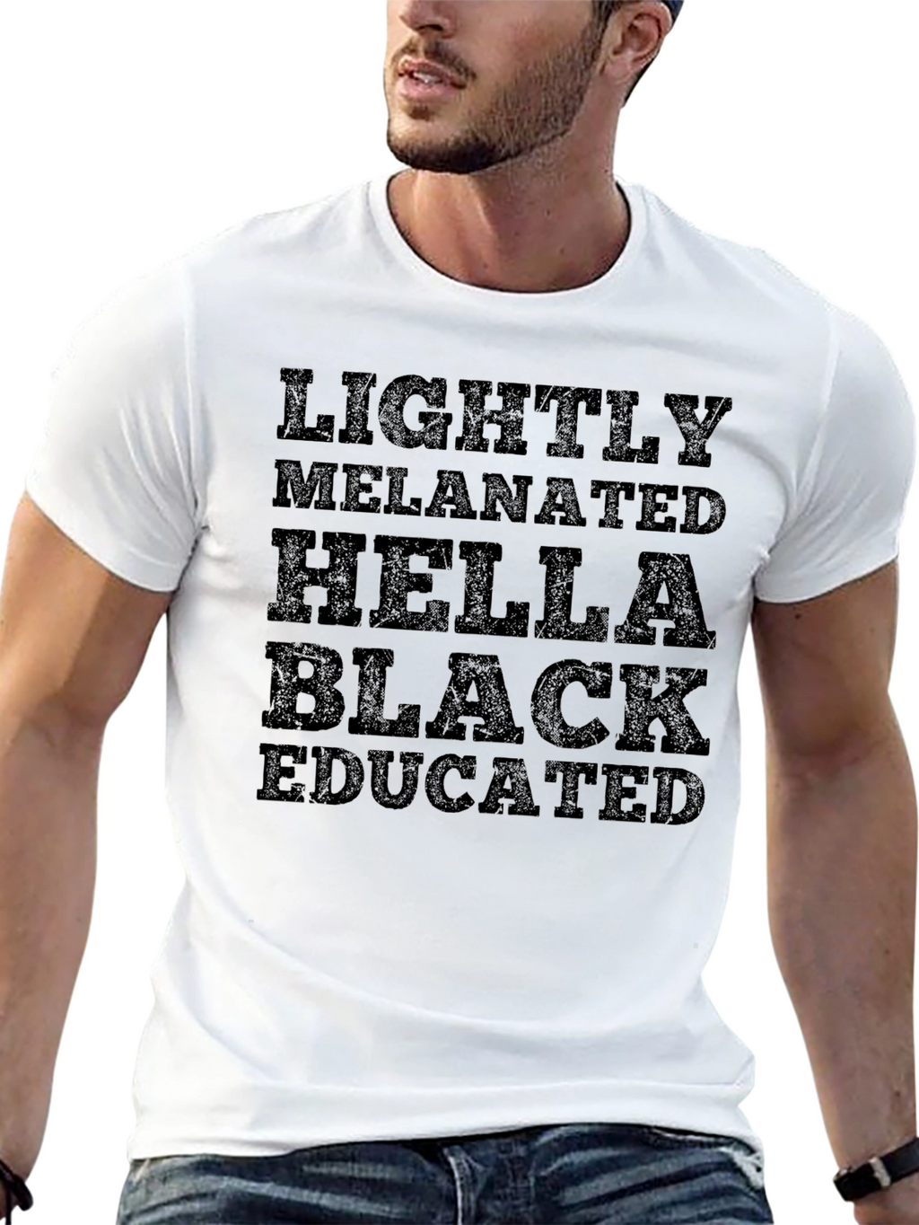 Lightly Melanated Hella Black Educated Graphic Tee