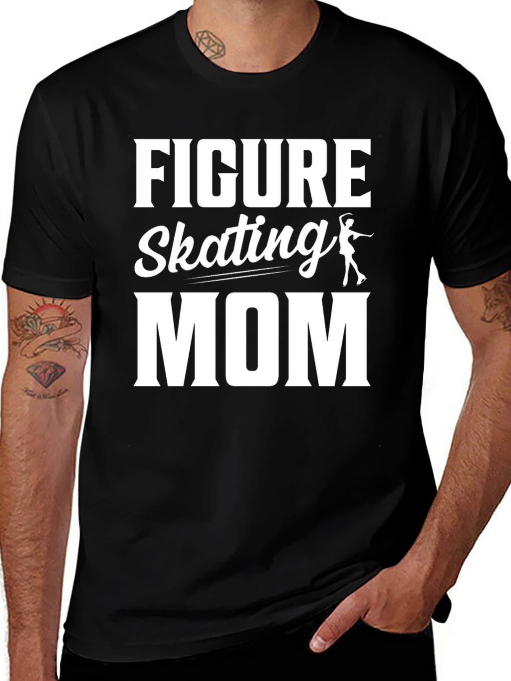 Figure Skating Mom Graphic Tee - Black Cotton Shirt