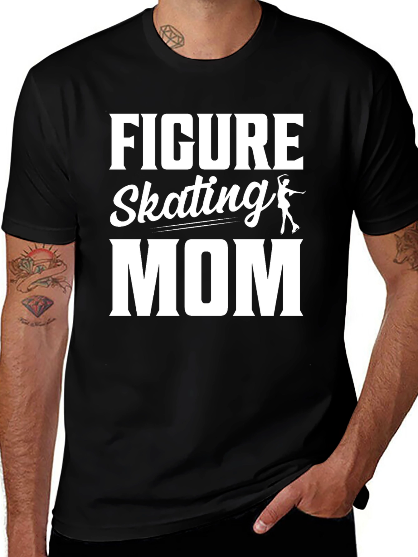 Figure Skating Mom Graphic Tee - Black Cotton Shirt