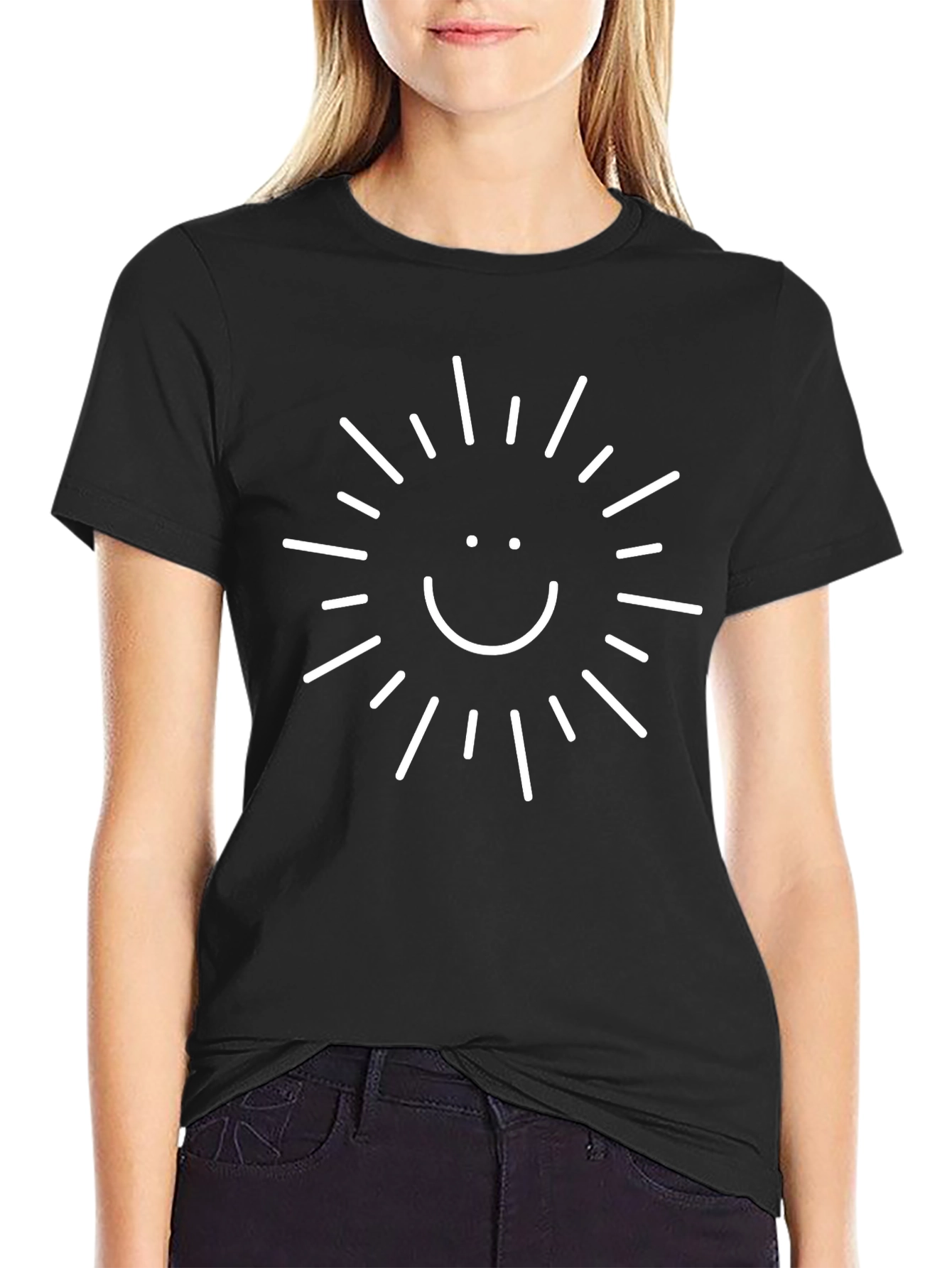 Smiling Sunburst Graphic T-Shirt