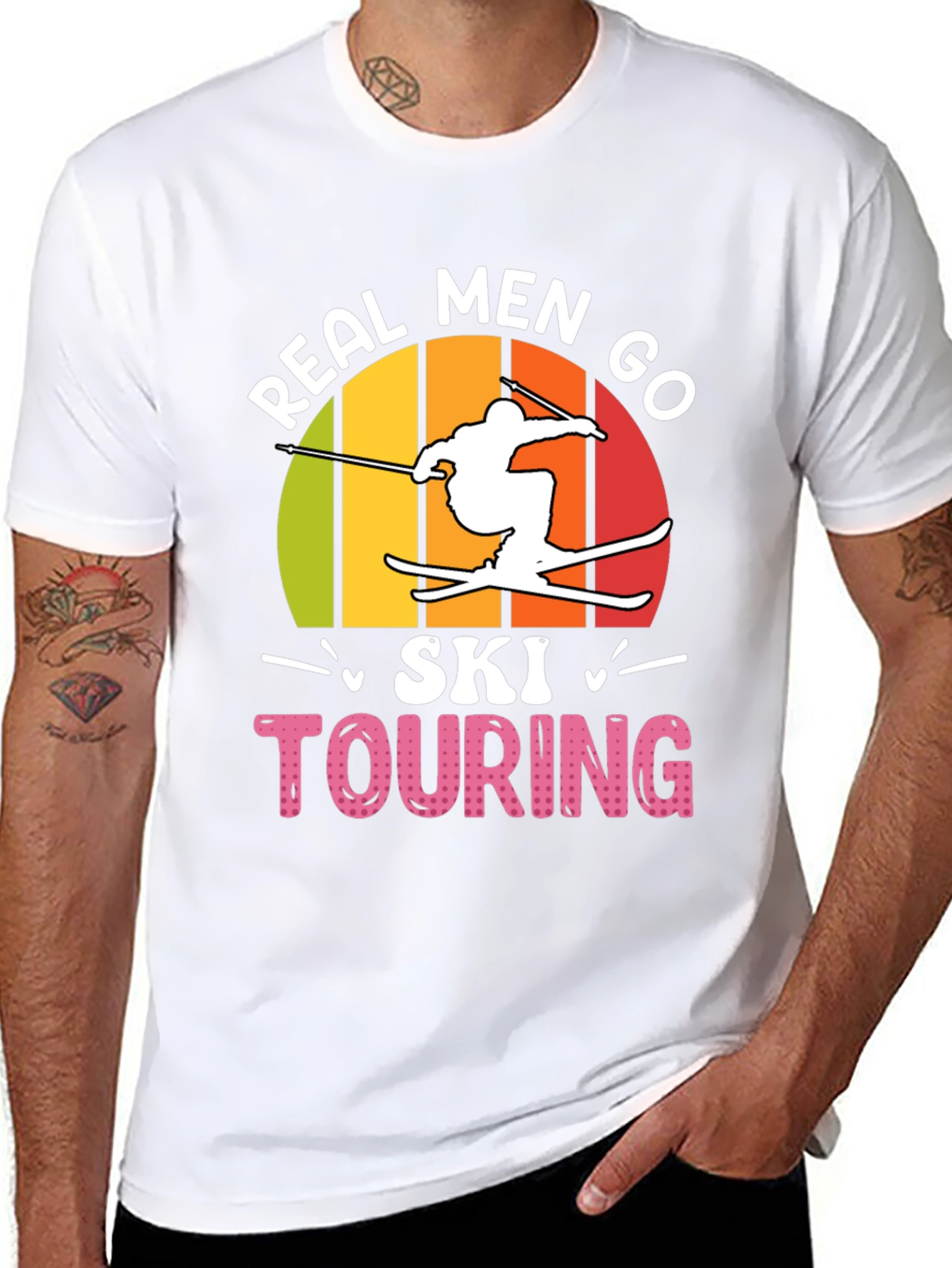 Real Men Ski Touring Graphic T-Shirt