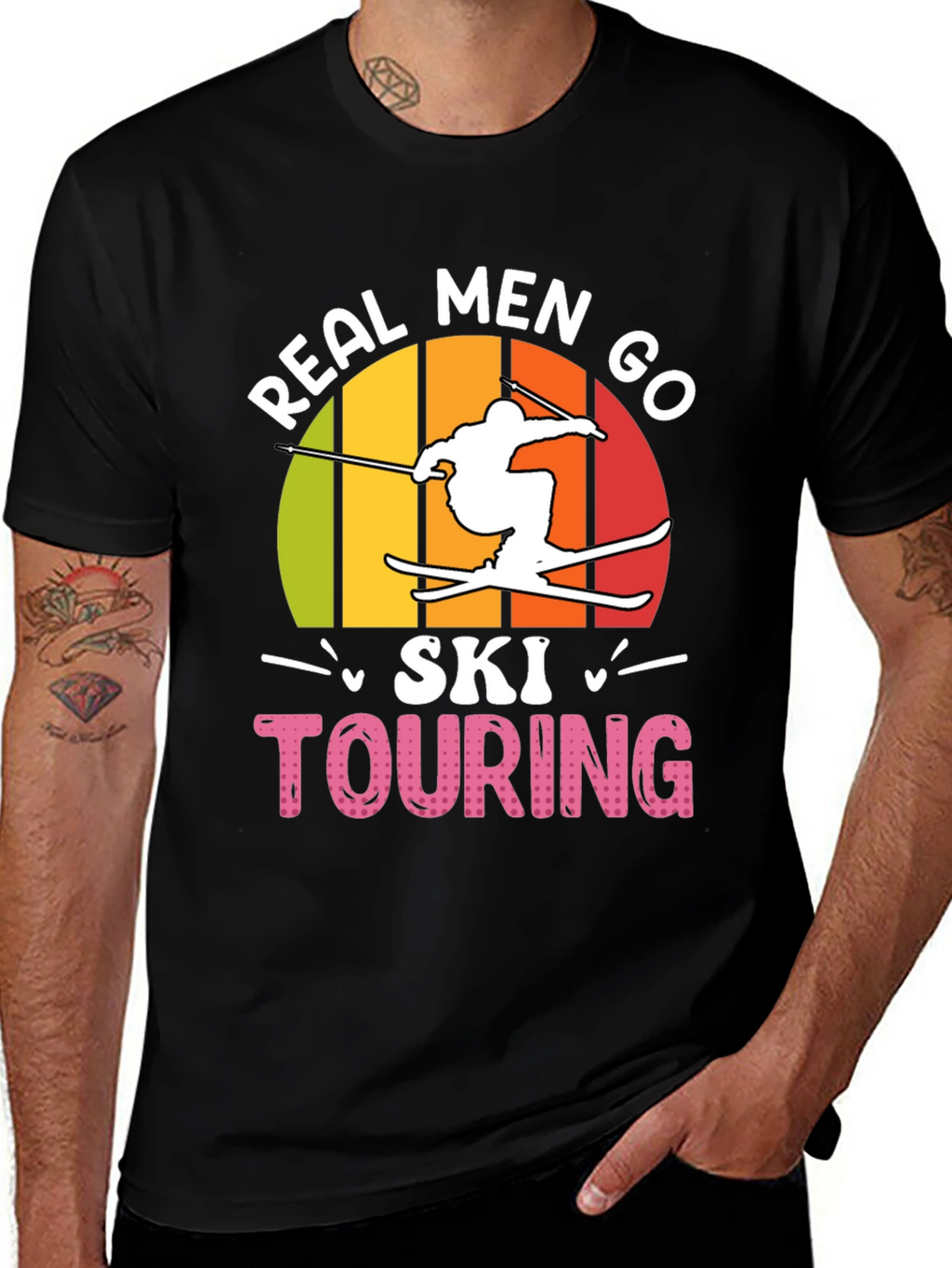 Real Men Ski Touring Graphic T-Shirt