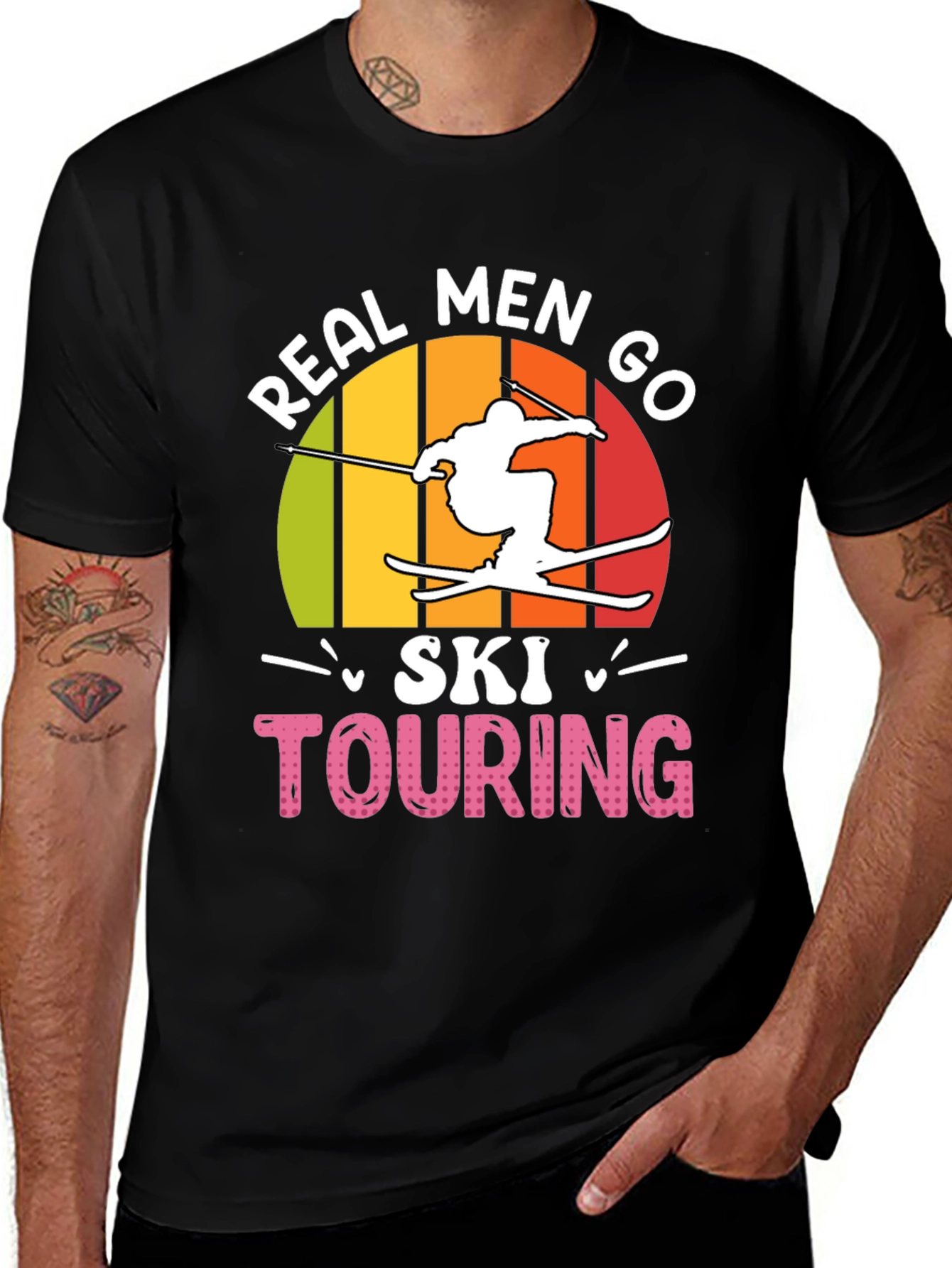 Real Men Ski Touring Graphic T-Shirt