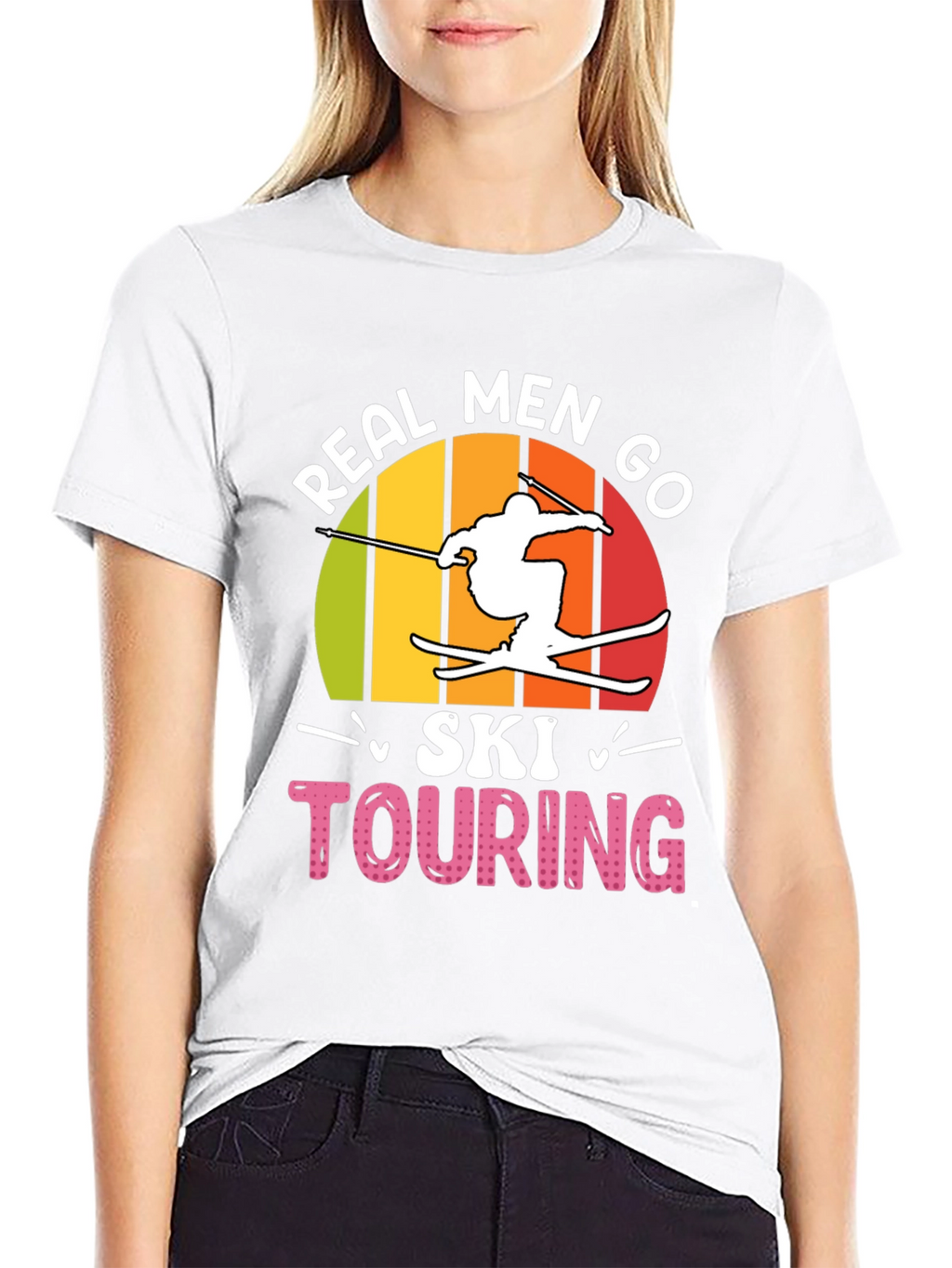 Real Men Ski Touring Graphic T-Shirt