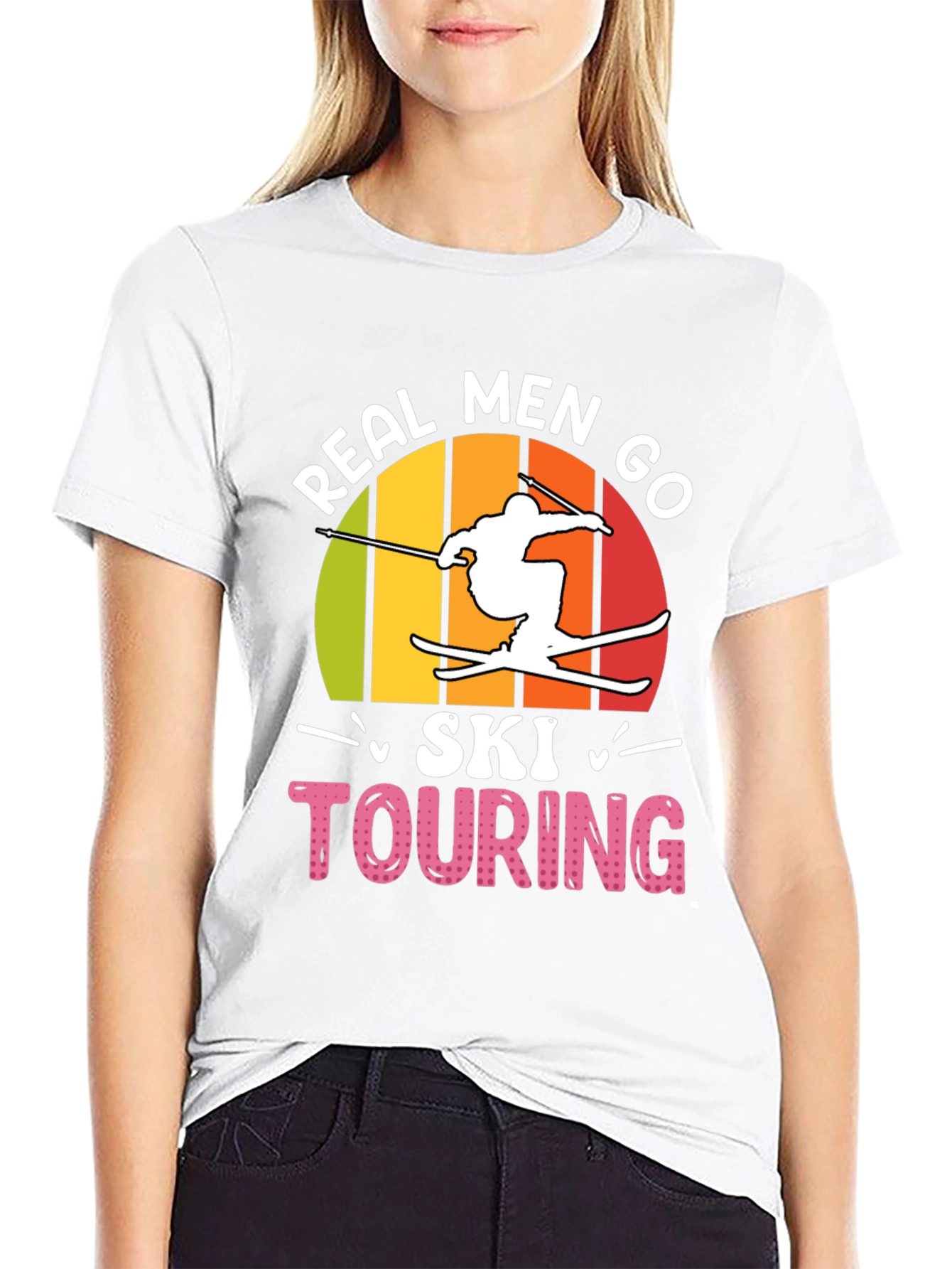 Real Men Ski Touring Graphic T-Shirt