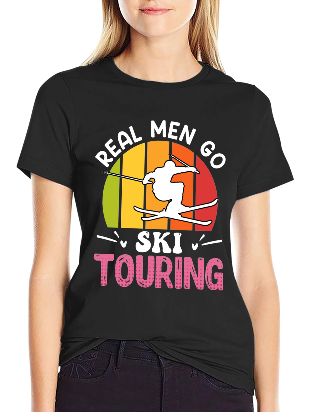 Real Men Ski Touring Graphic T-Shirt