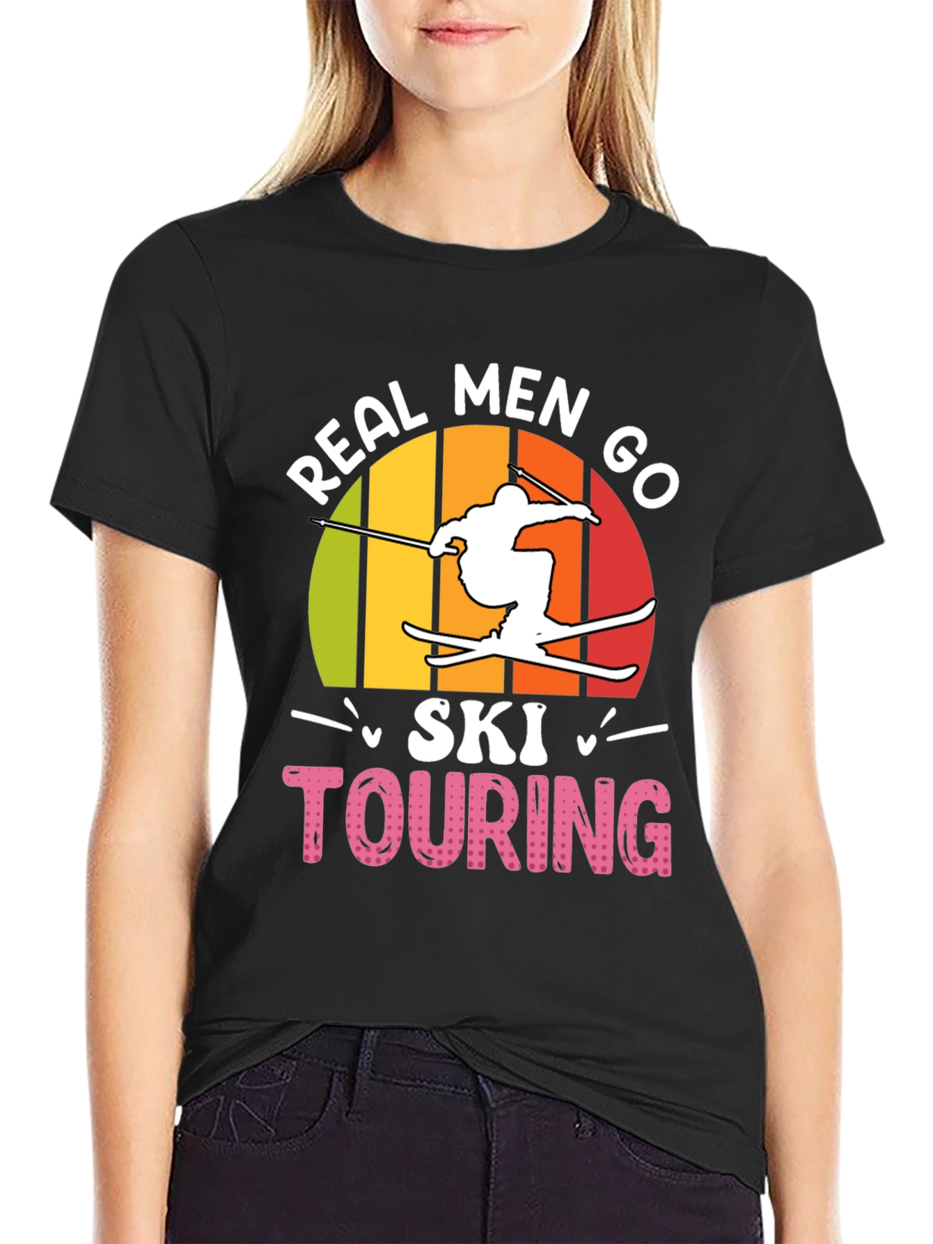Real Men Ski Touring Graphic T-Shirt