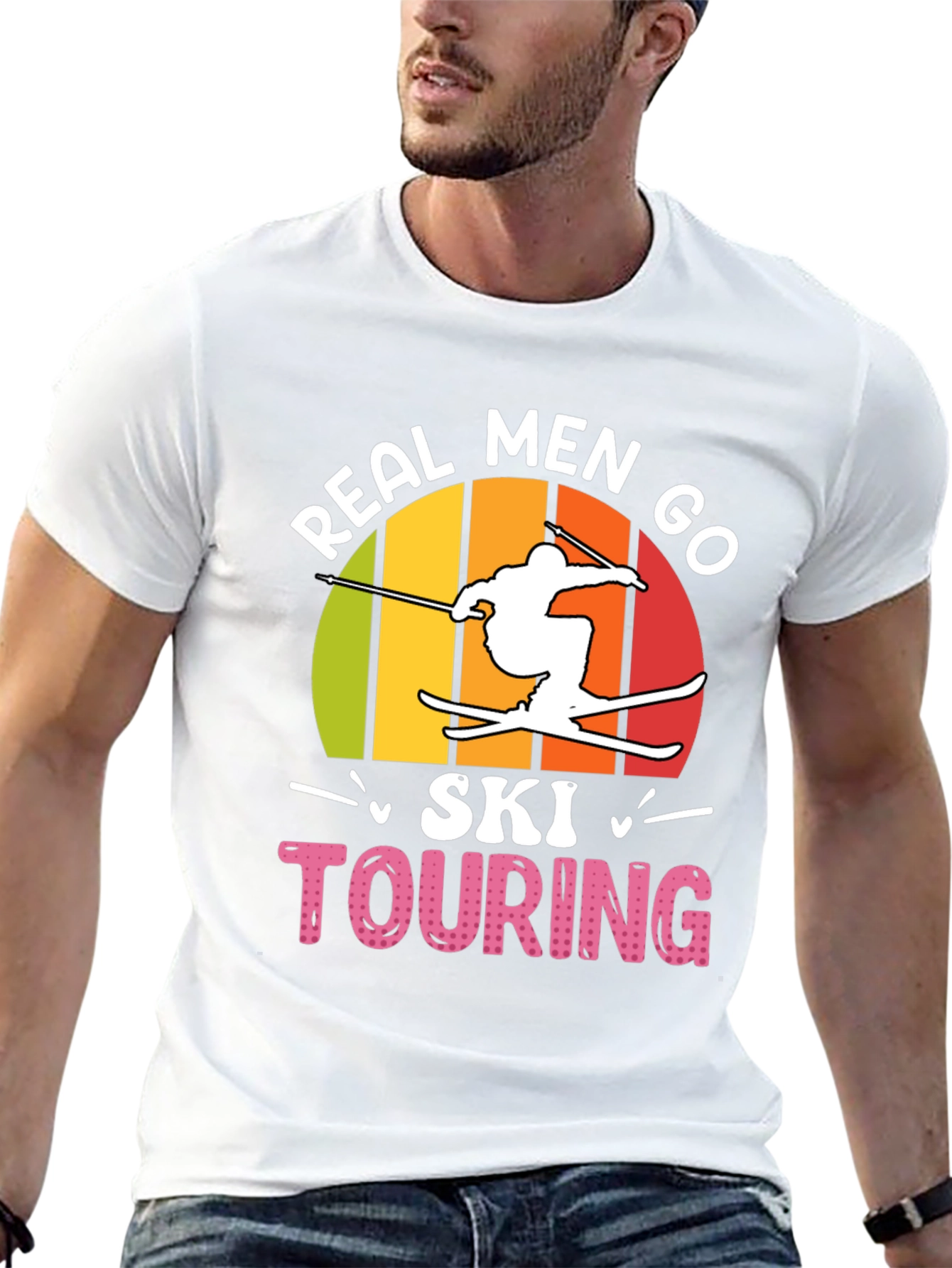 Real Men Ski Touring Graphic T-Shirt