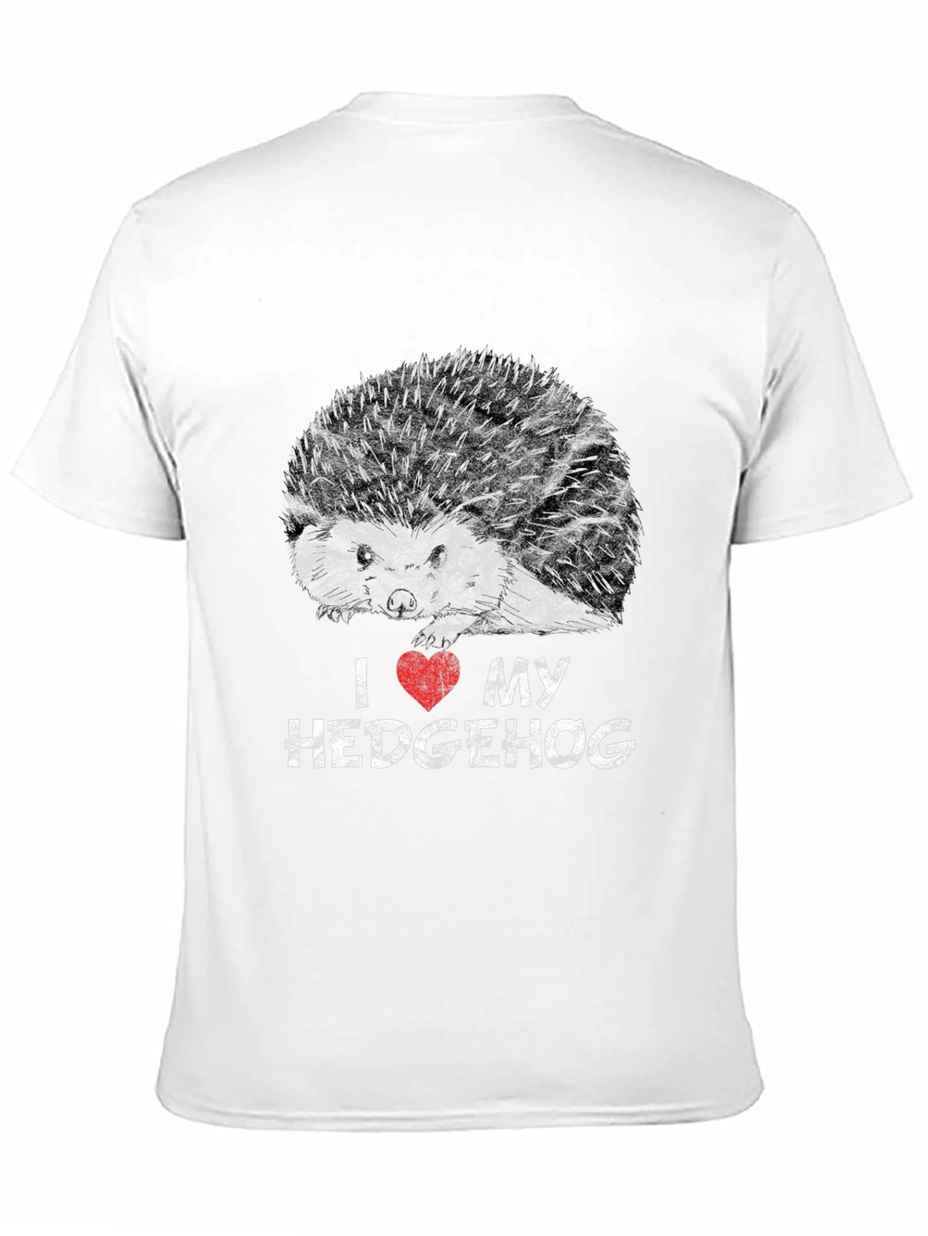 I Love My Hedgehog Black Graphic T-Shirt