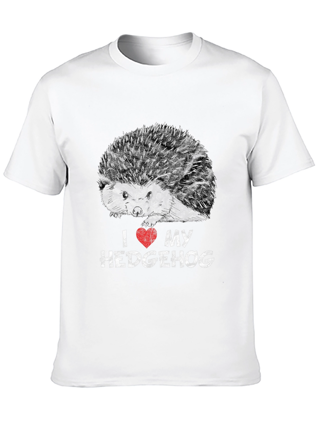 I Love My Hedgehog Black Graphic T-Shirt