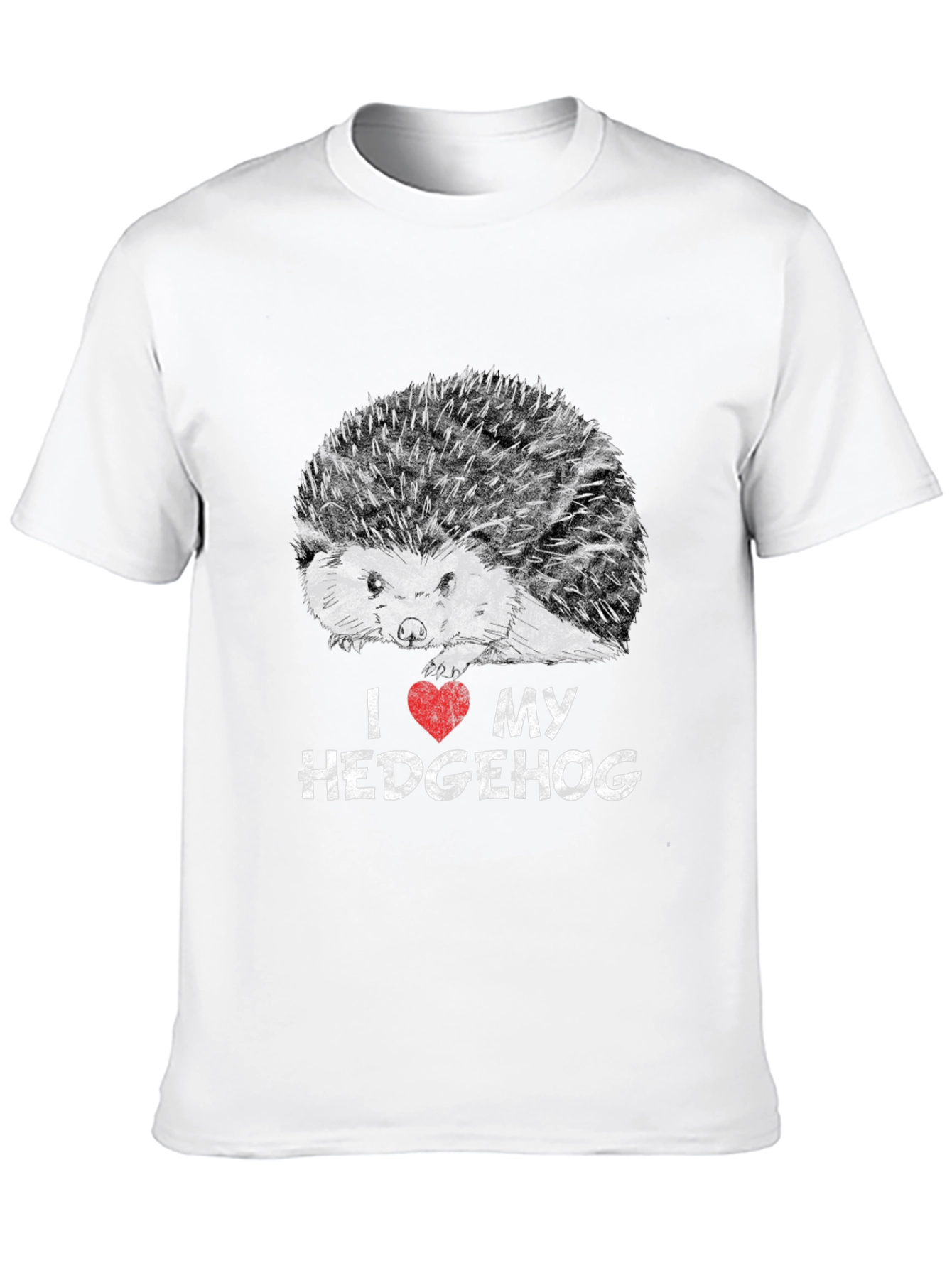 I Love My Hedgehog Black Graphic T-Shirt