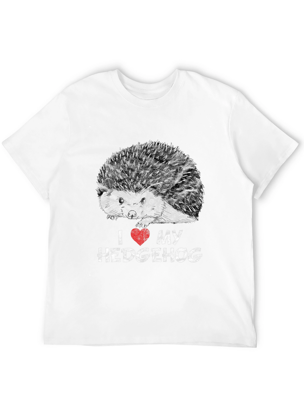 I Love My Hedgehog Black Graphic T-Shirt