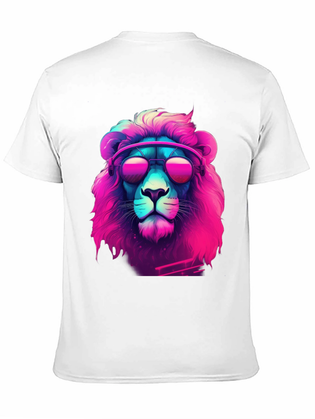Retro Lion Graphic Tee - Cool Neon Style