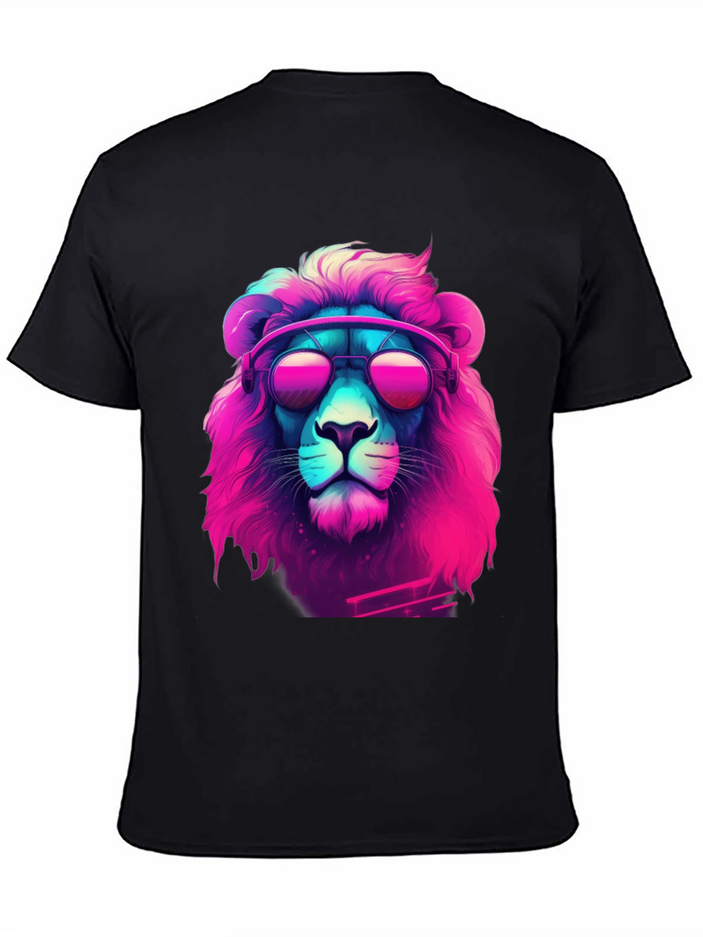 Retro Lion Graphic Tee - Cool Neon Style