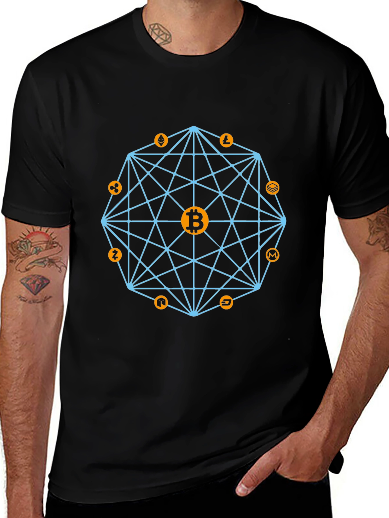 Crypto Bitcoin Graphic Tee - Black