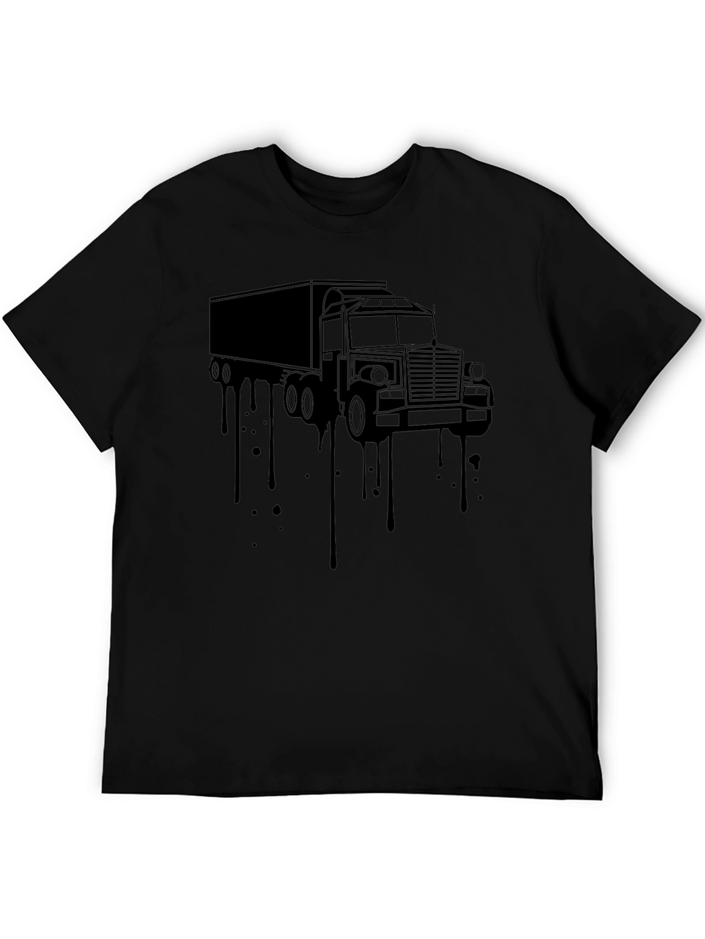 Truck Drip Graphic Tee - Black Cotton