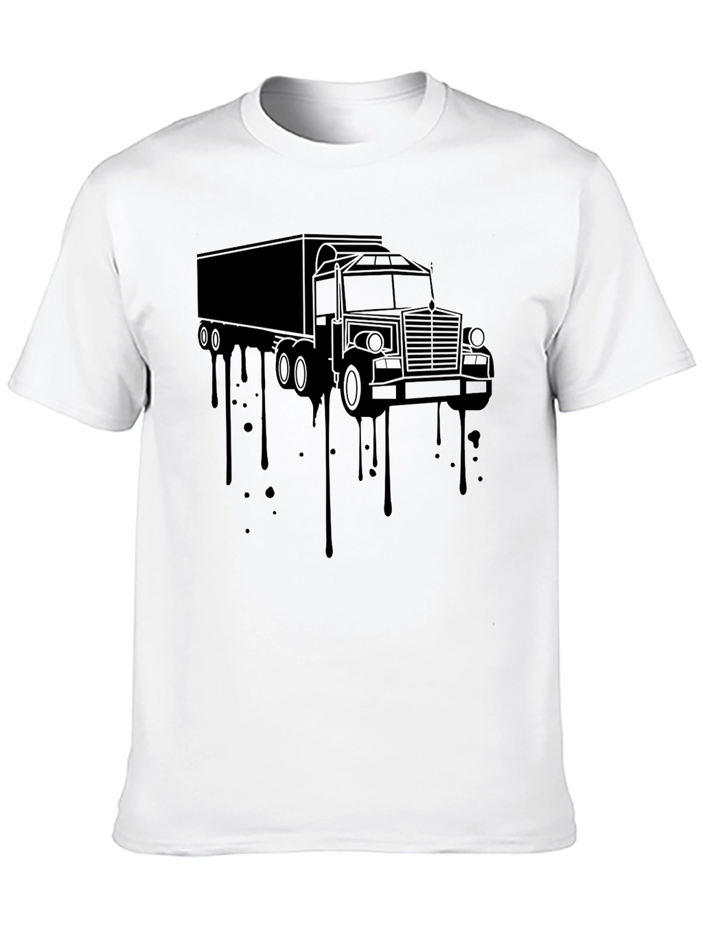 Truck Drip Graphic Tee - Black Cotton