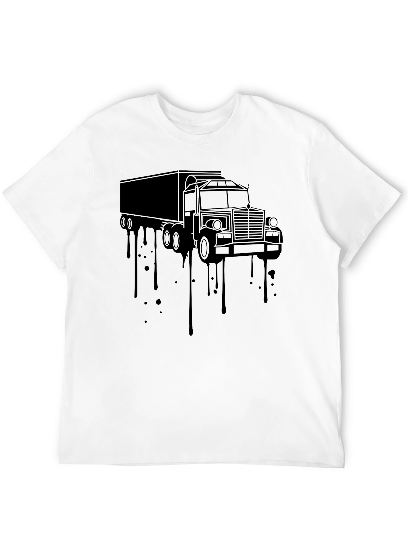 Truck Drip Graphic Tee - Black Cotton