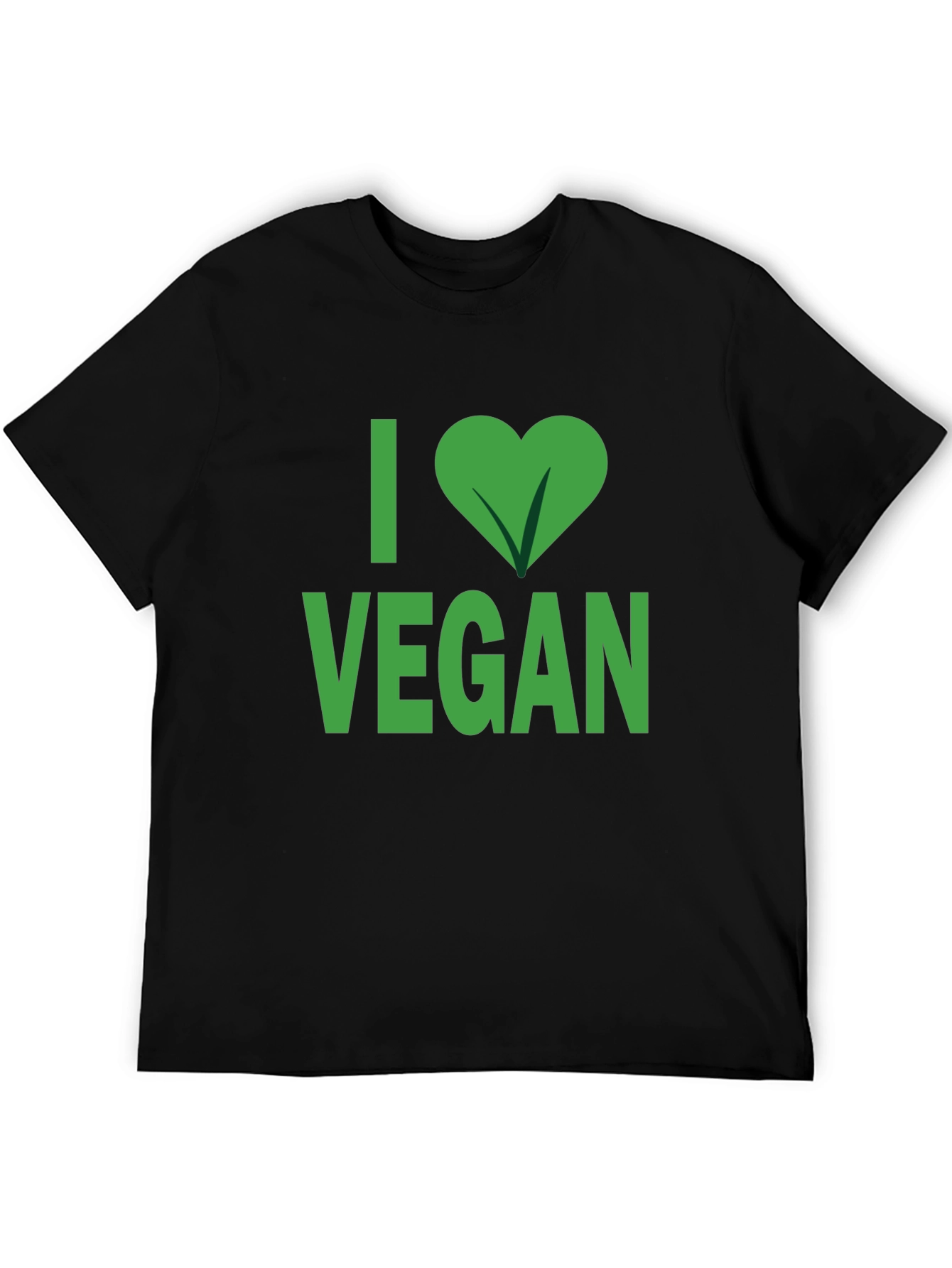 I Love Vegan T-Shirt - Green Graphic Tee