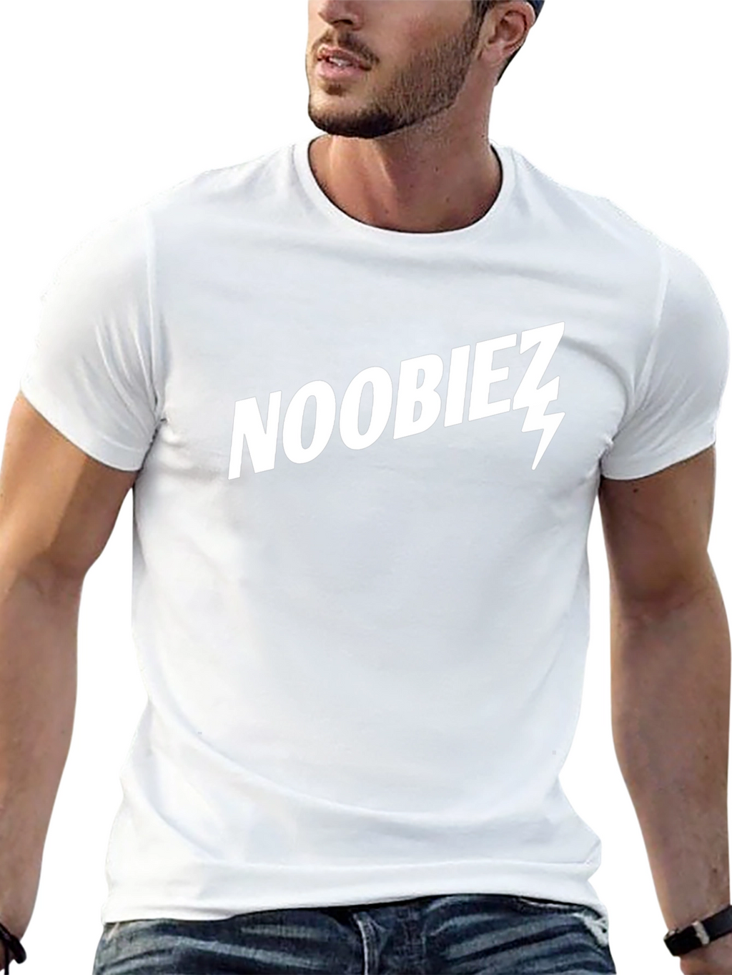 Noobiez Graphic Tee - Black Cotton Casual T-Shirt