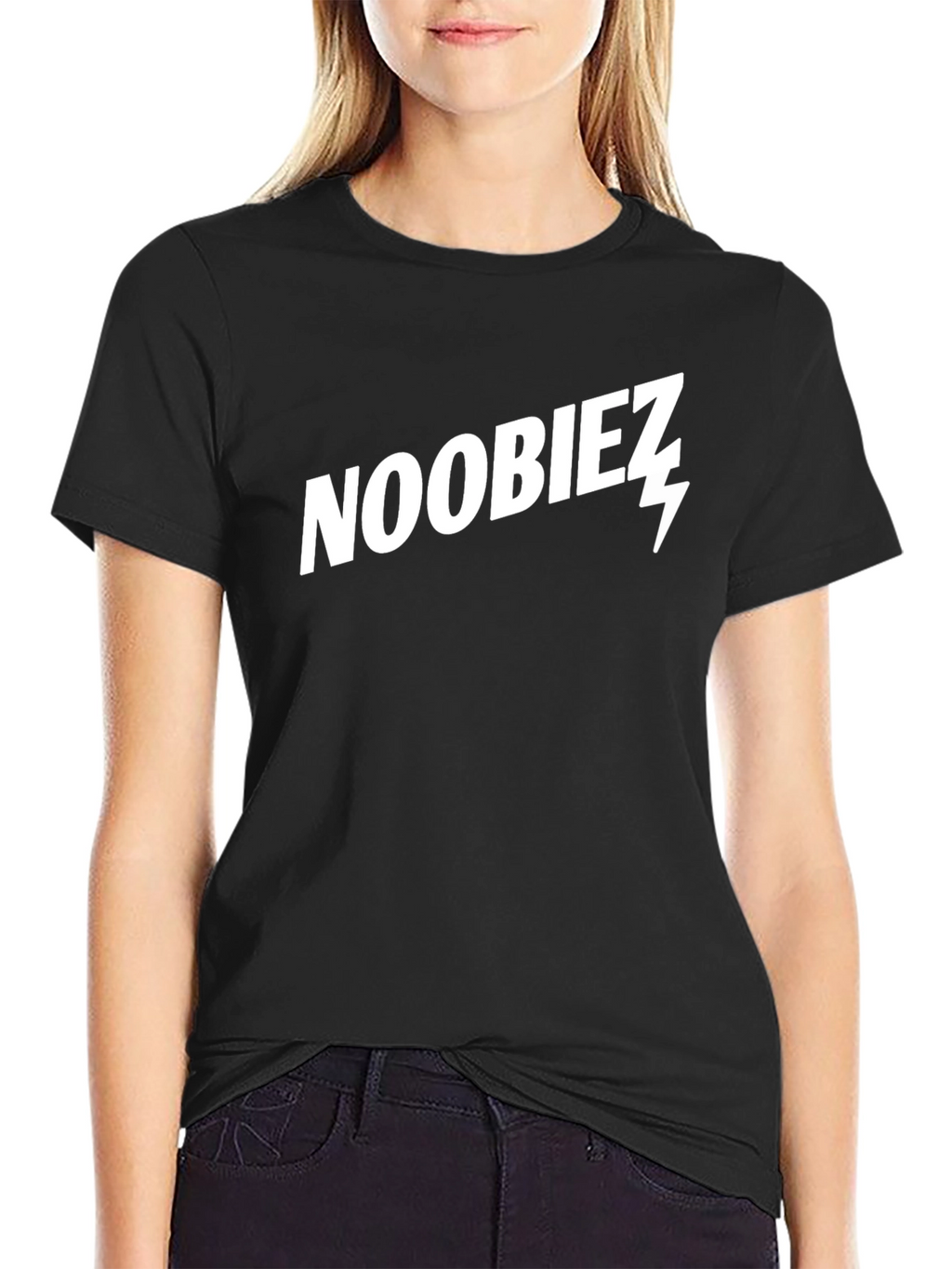 Noobiez Graphic Tee - Black Cotton Casual T-Shirt