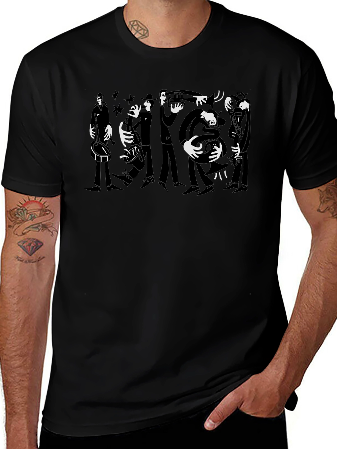 Black Jazz Band Graphic Tee