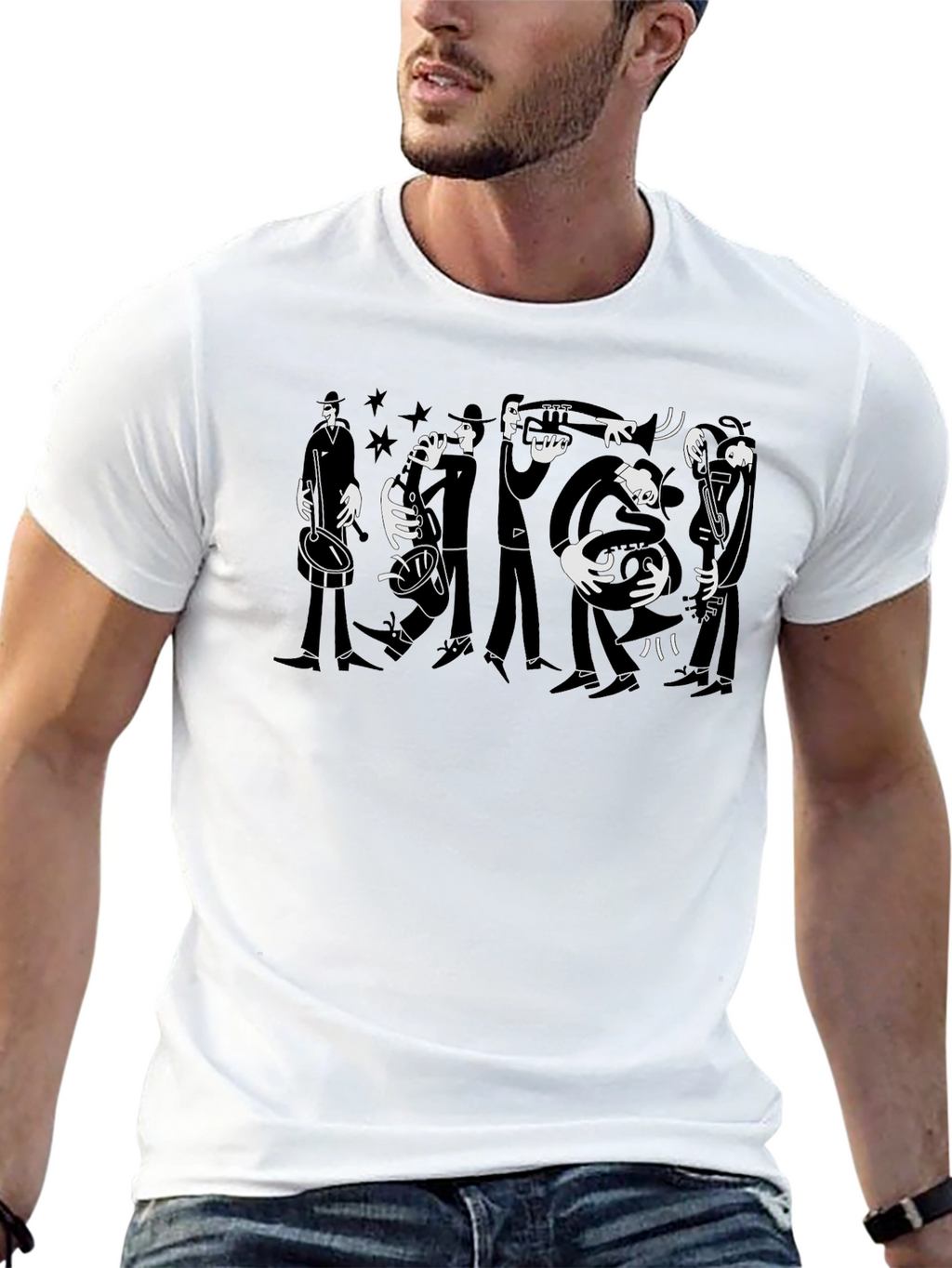 Black Jazz Band Graphic Tee