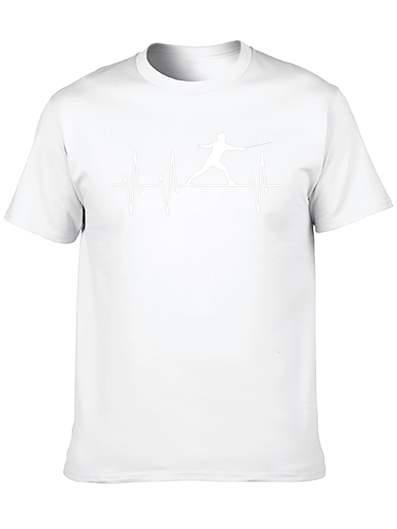Fencing Heartbeat Black T-Shirt - Sporty Graphic Tee