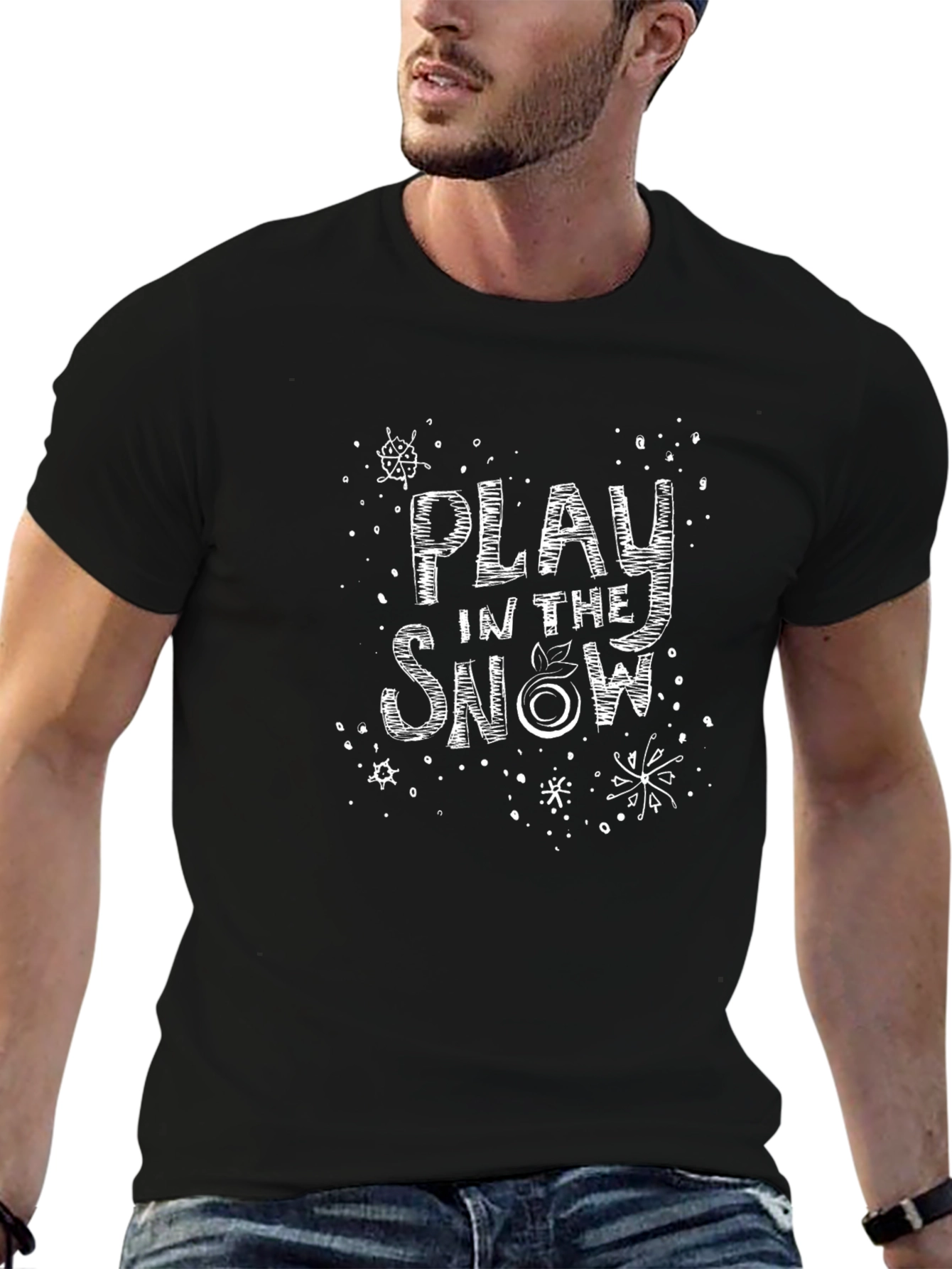 Play in the Snow Black T-Shirt
