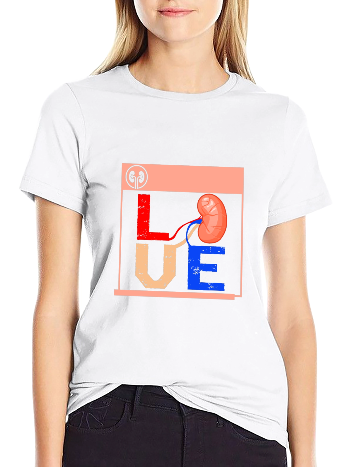 Love Kidney Graphic T-Shirt Black