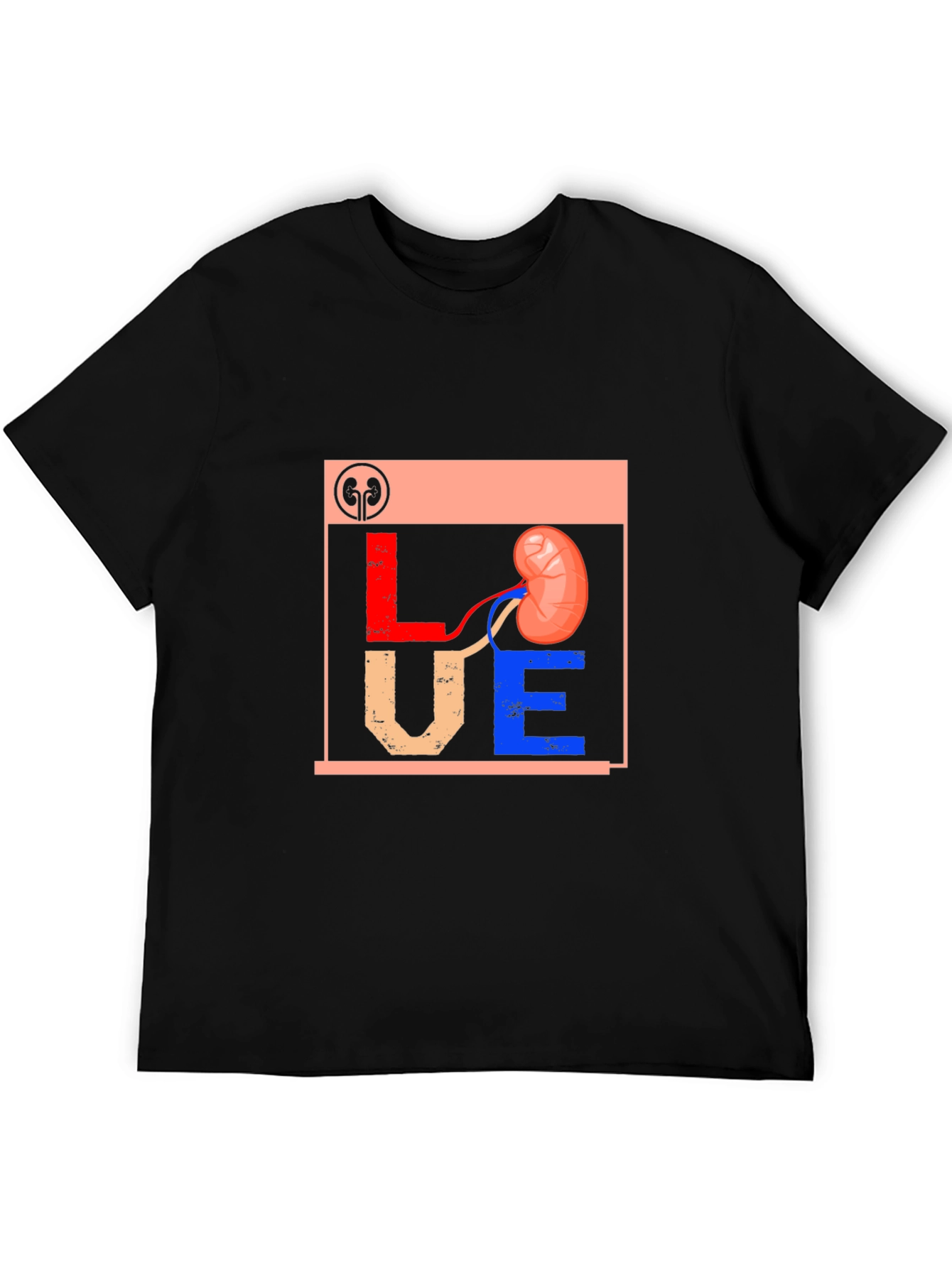 Love Kidney Graphic T-Shirt Black