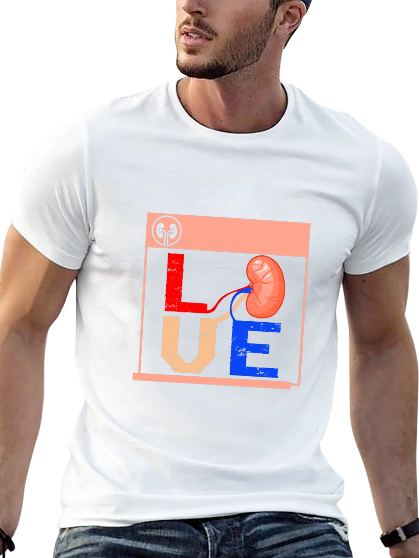 Love Kidney Graphic T-Shirt Black