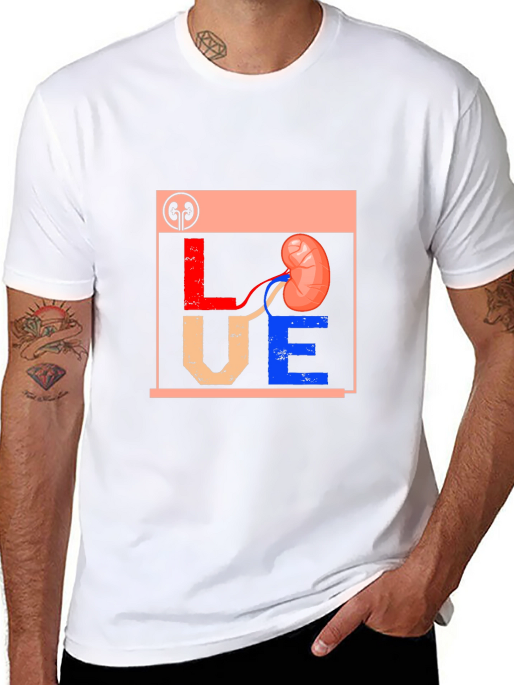 Love Kidney Graphic T-Shirt Black