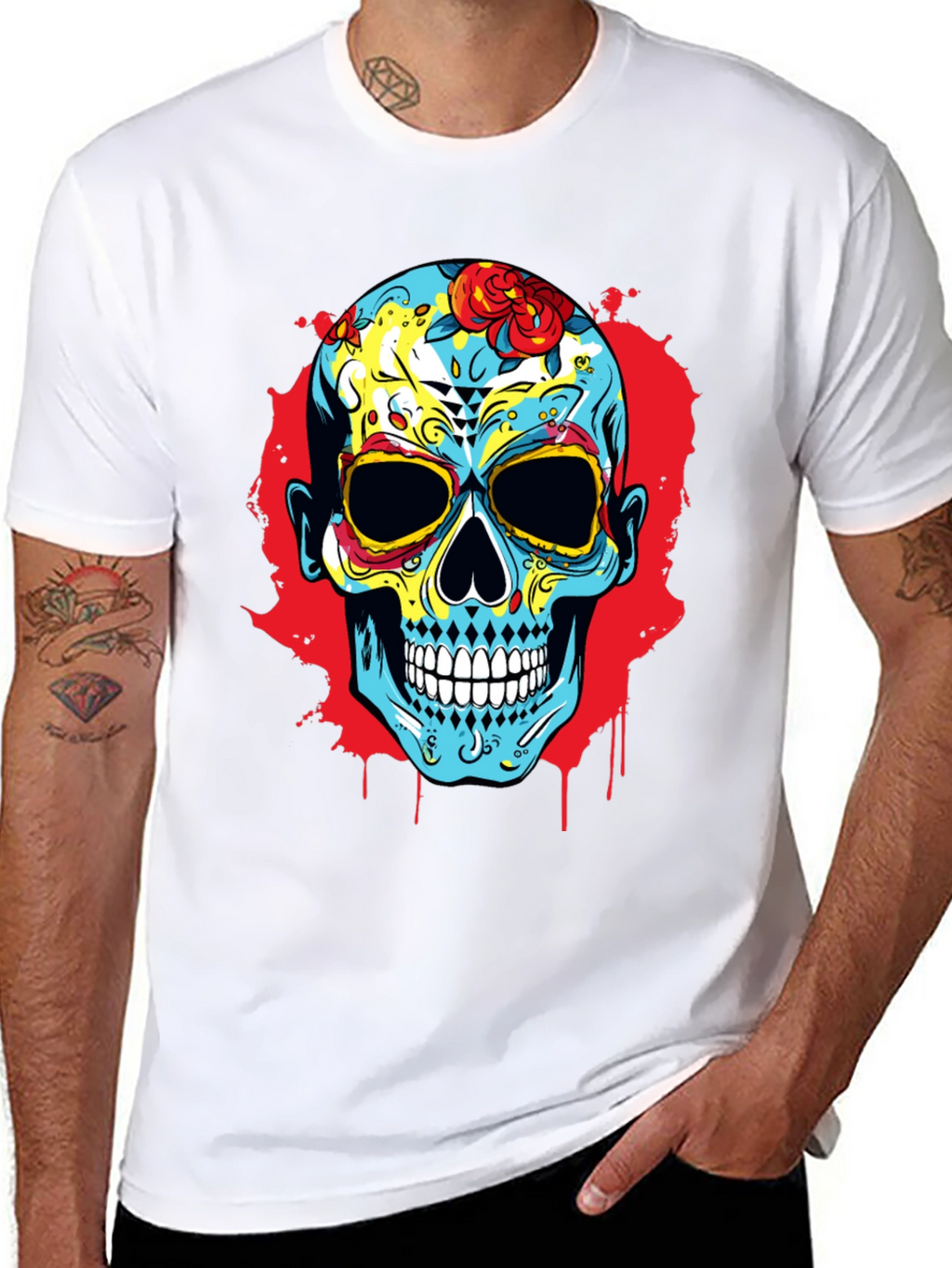 Sugar Skull Graphic Print T-Shirt