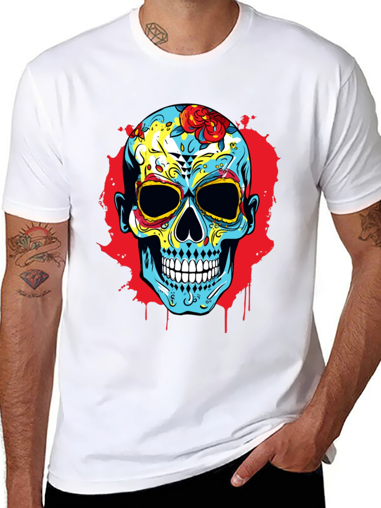 Sugar Skull Graphic Print T-Shirt