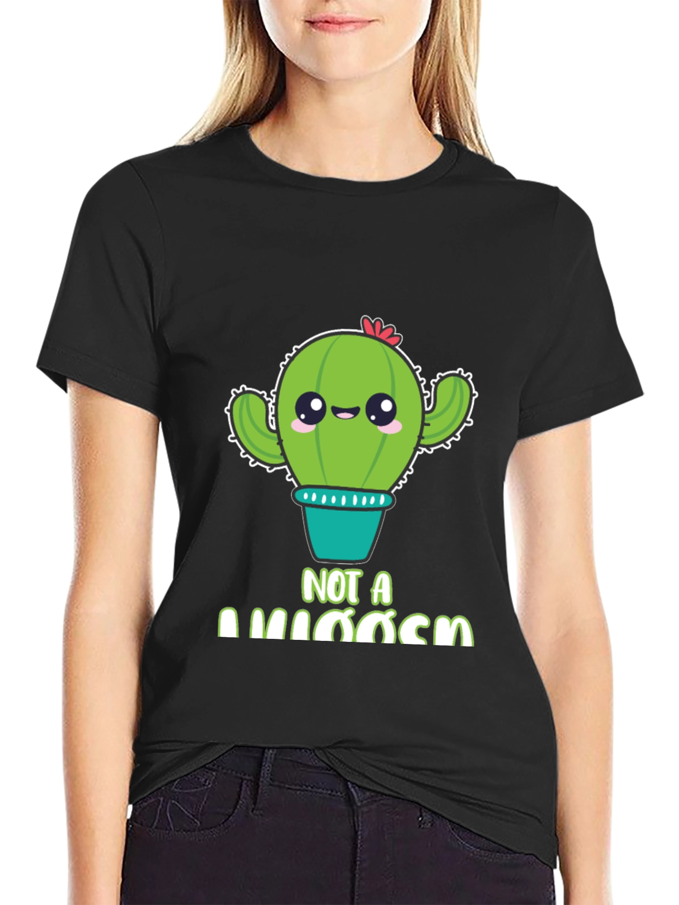 Cute Cactus Pun T-Shirt - Not A Hugger Graphic Tee
