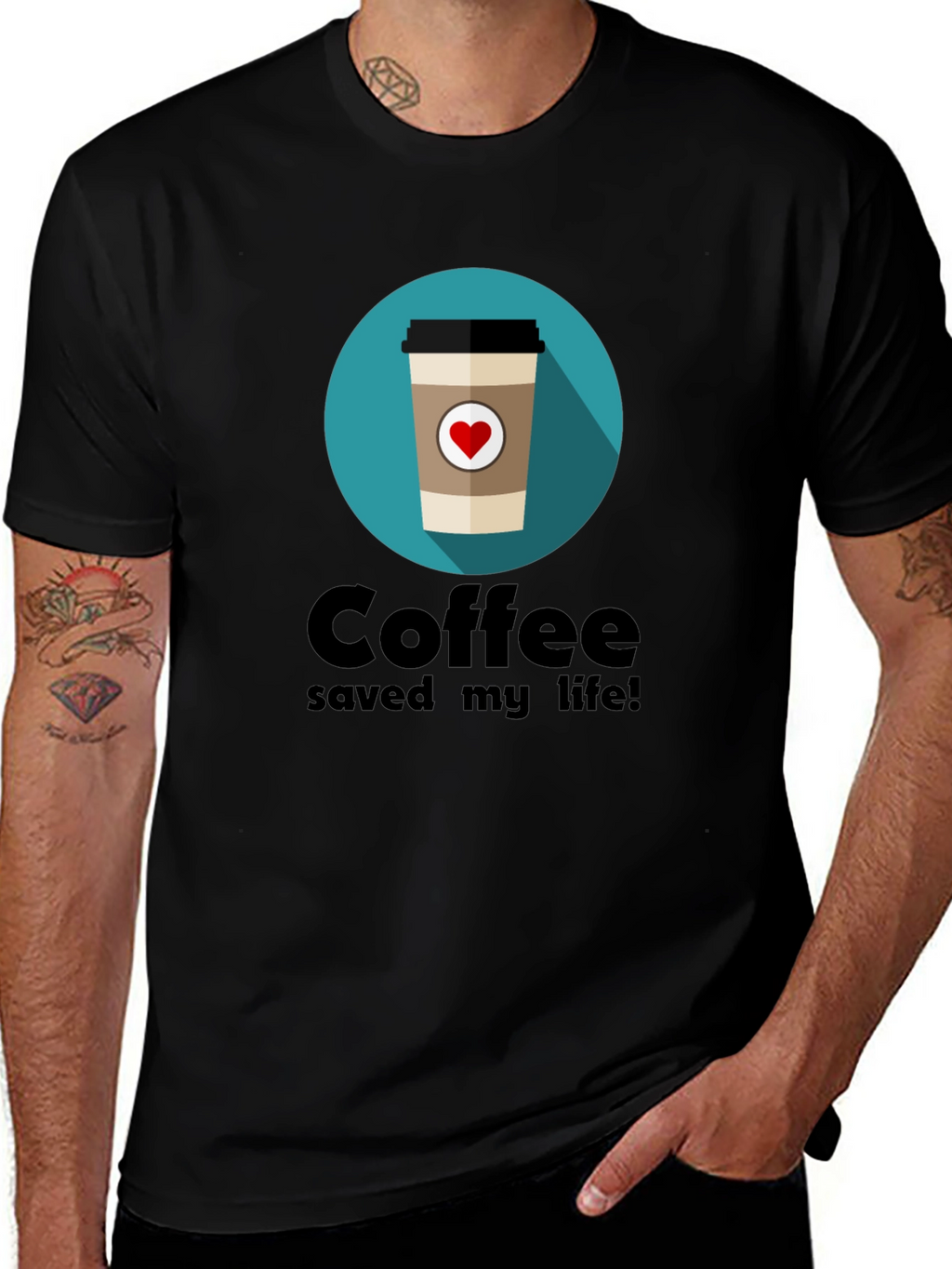 Coffee Saved My Life T-Shirt - Black Graphic Tee