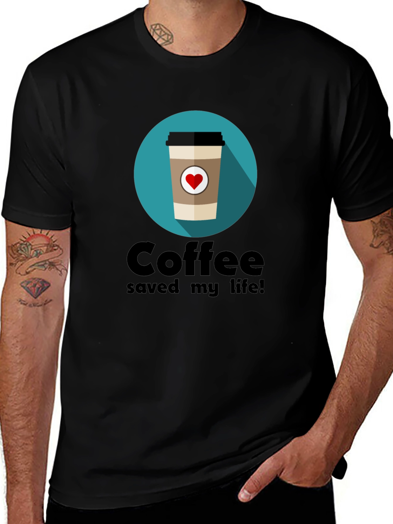 Coffee Saved My Life T-Shirt - Black Graphic Tee